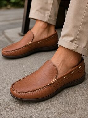 Cole Haan Motogrand Brown Leather Loafers Men’s 8M Comfort Slip On
